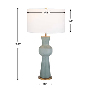   Green Ceramic Linen Table Lamp | Oroa.com