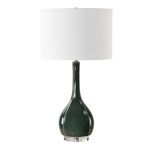   Green Ceramic Fluted Table Lamp | Oroa.com