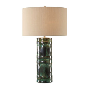   Green Glazed Ceramic Table Lamp | Oroa.com