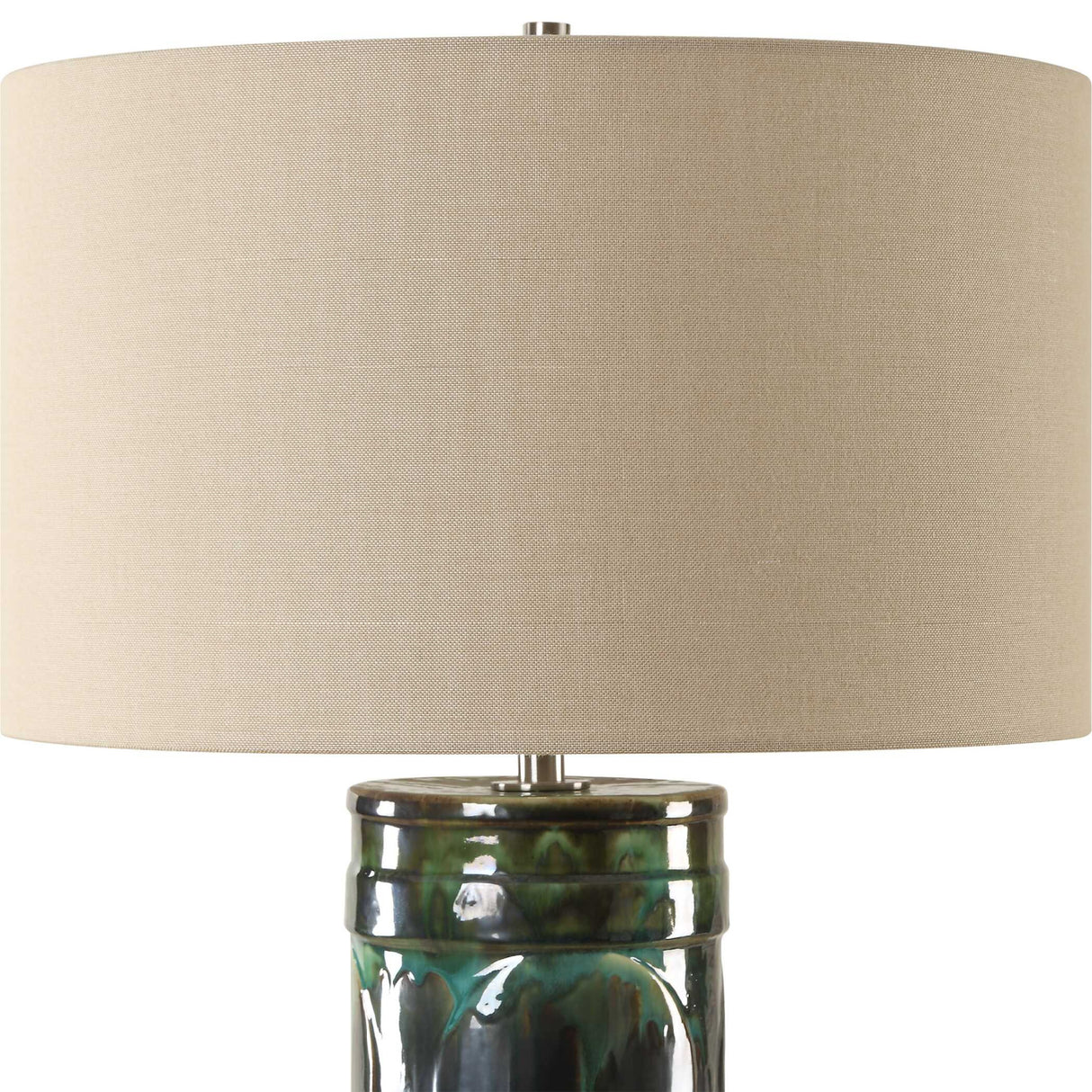   Green Glazed Ceramic Table Lamp | Oroa.com