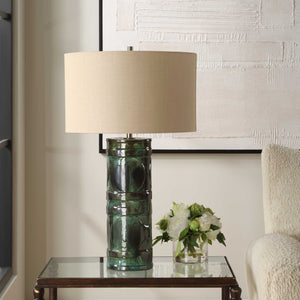   Green Glazed Ceramic Table Lamp | Oroa.com