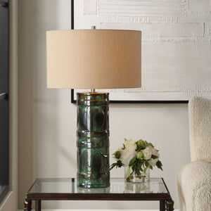   Green Glazed Ceramic Table Lamp | Oroa.com