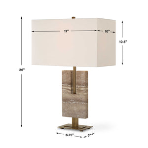   U-Shaped Travertine Table Lamp | Oroa.com