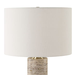   Honed Travertine Table Lamp | Oroa.com