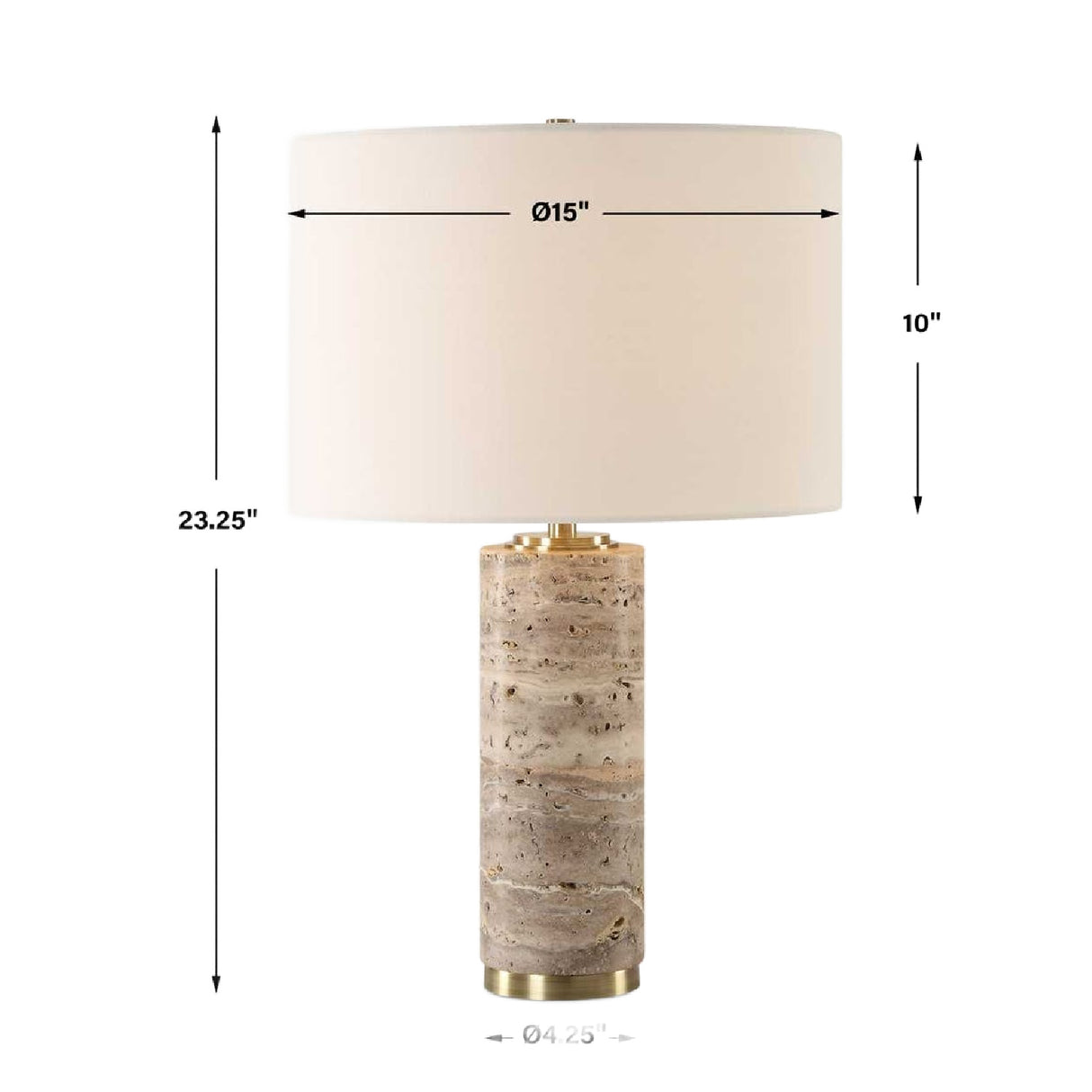   Honed Travertine Table Lamp | Oroa.com