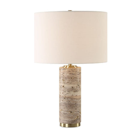   Modern European furniture - Honed Travertine Table Lamp - www.oroa.com | Oroa.com