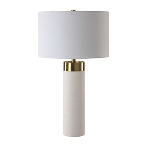   Cylindrical White Shagreen Table Lamp | Oroa.com
