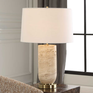  Beige Travertine Table Lamp | Oroa.com