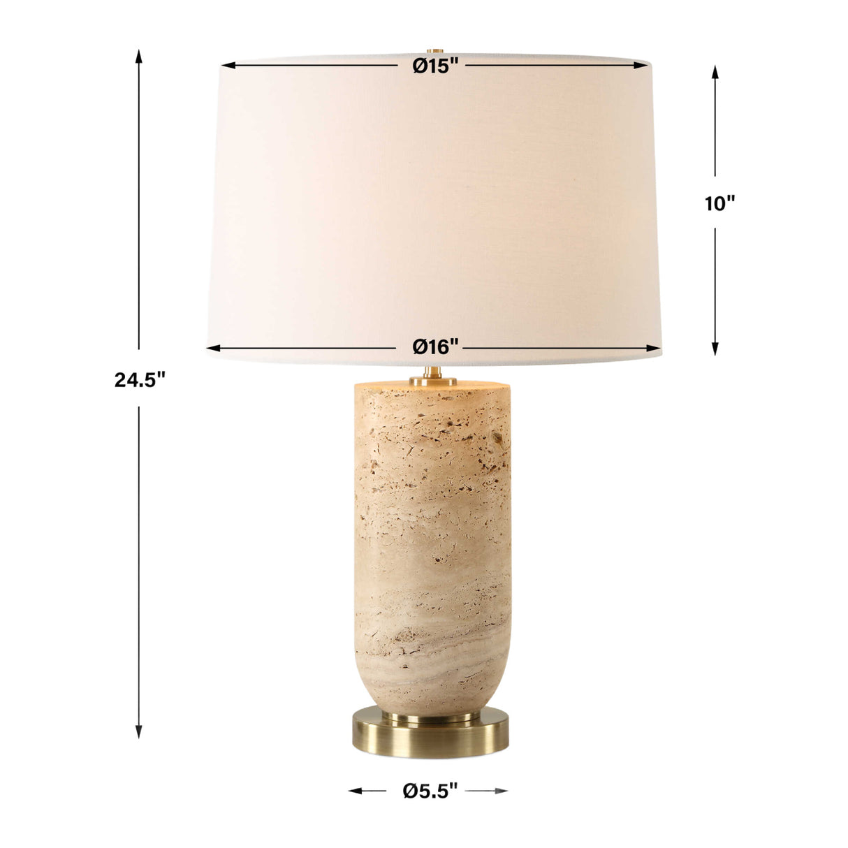   Beige Travertine Table Lamp | Oroa.com