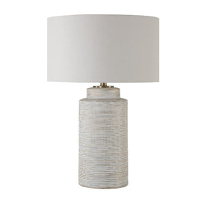   Ribbed White Ceramic Table Lamp | Oroa.com