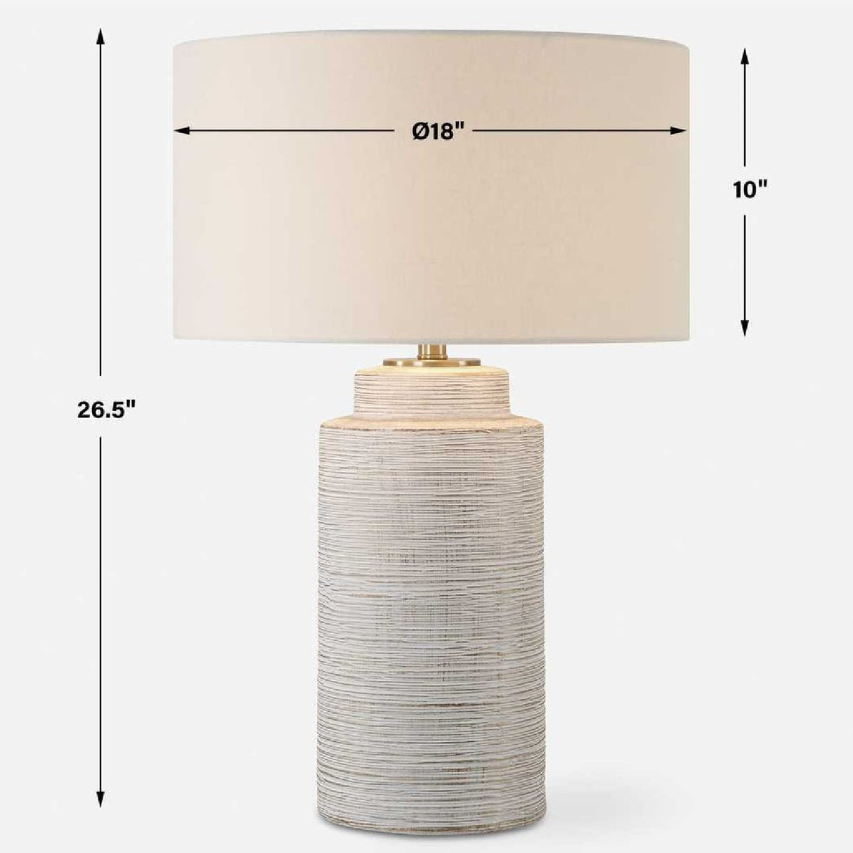   Ribbed White Ceramic Table Lamp | Oroa.com