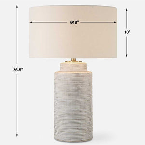   Ribbed White Ceramic Table Lamp | Oroa.com