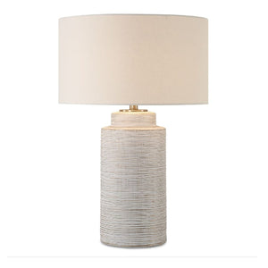   Ribbed White Ceramic Table Lamp | Oroa.com