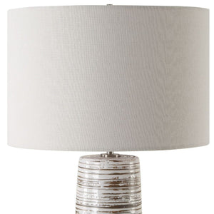   White Ceramic Linen Table Lamp | Oroa.com