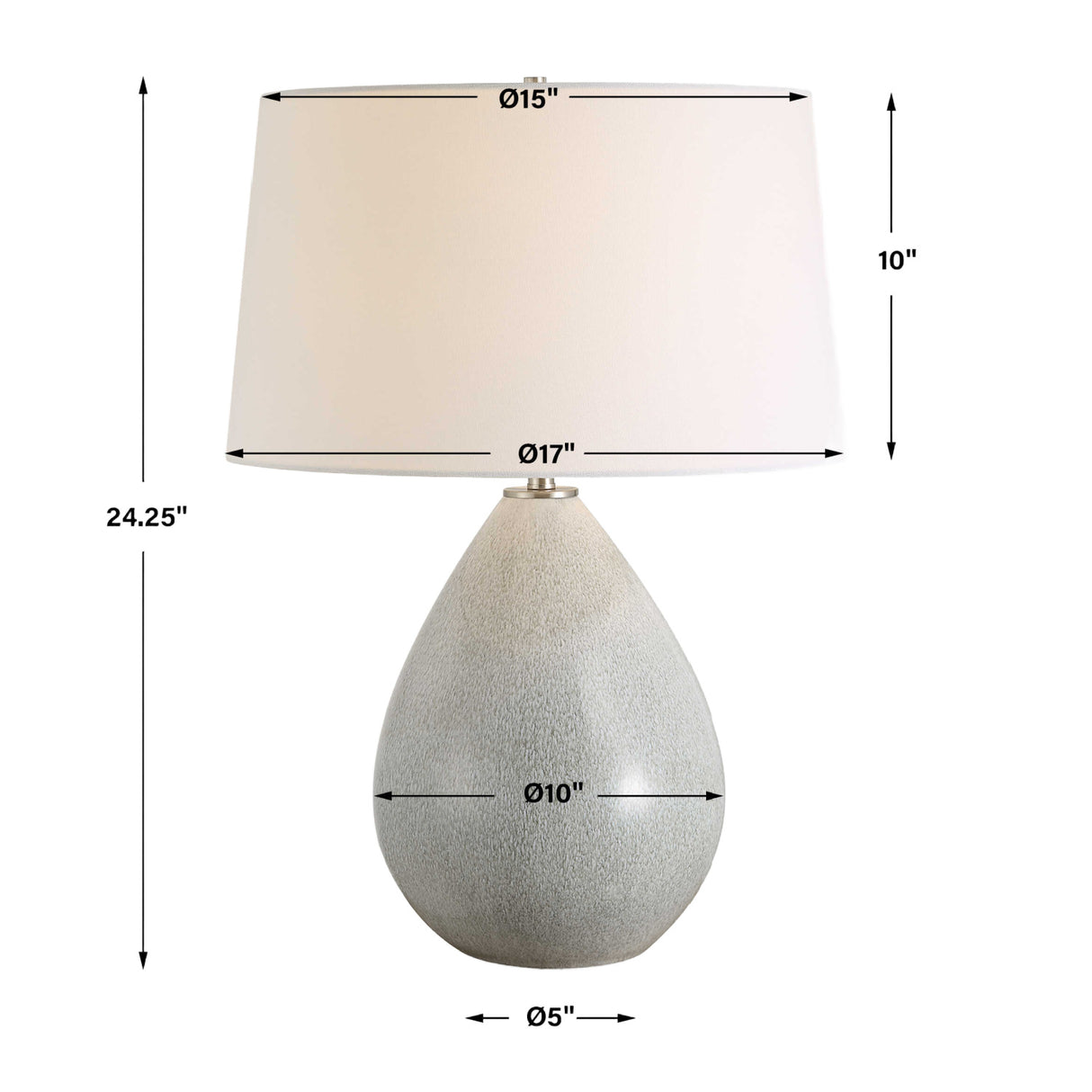   Cream Ceramic Teardrop-Shaped Table Lamp | Oroa.com