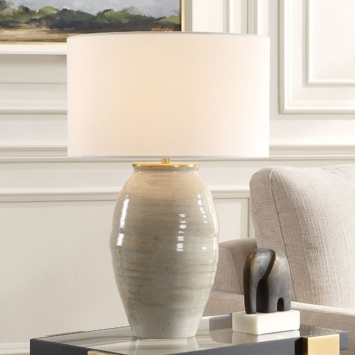   Gray Glazed Ceramic Table Lamp | Oroa.com