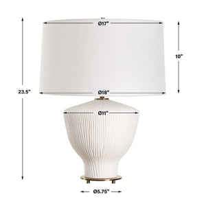   White Ribbed Ceramic Table Lamp | Oroa.com