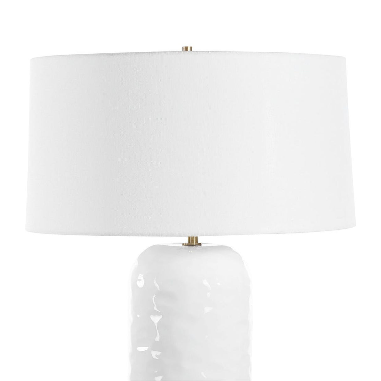   White Linen Drum Table Lamp | Oroa.com