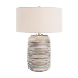  Earth-Toned Stripe Ceramic Table Lamp L | Oroa.com