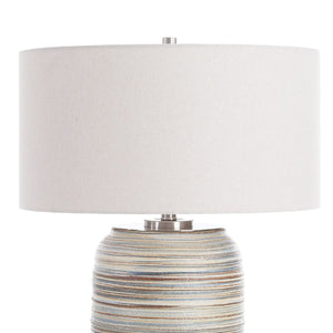   Earth-Toned Stripe Ceramic Table Lamp L | Oroa.com