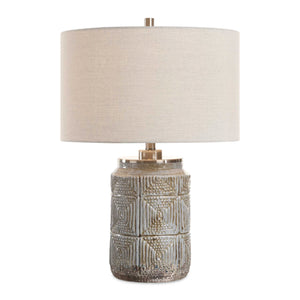   Etched Gray Ceramic Table Lamp | Oroa.com
