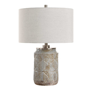   Etched Gray Ceramic Table Lamp | Oroa.com