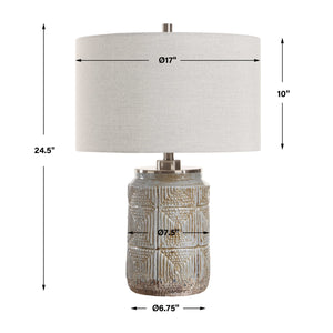   Etched Gray Ceramic Table Lamp | Oroa.com