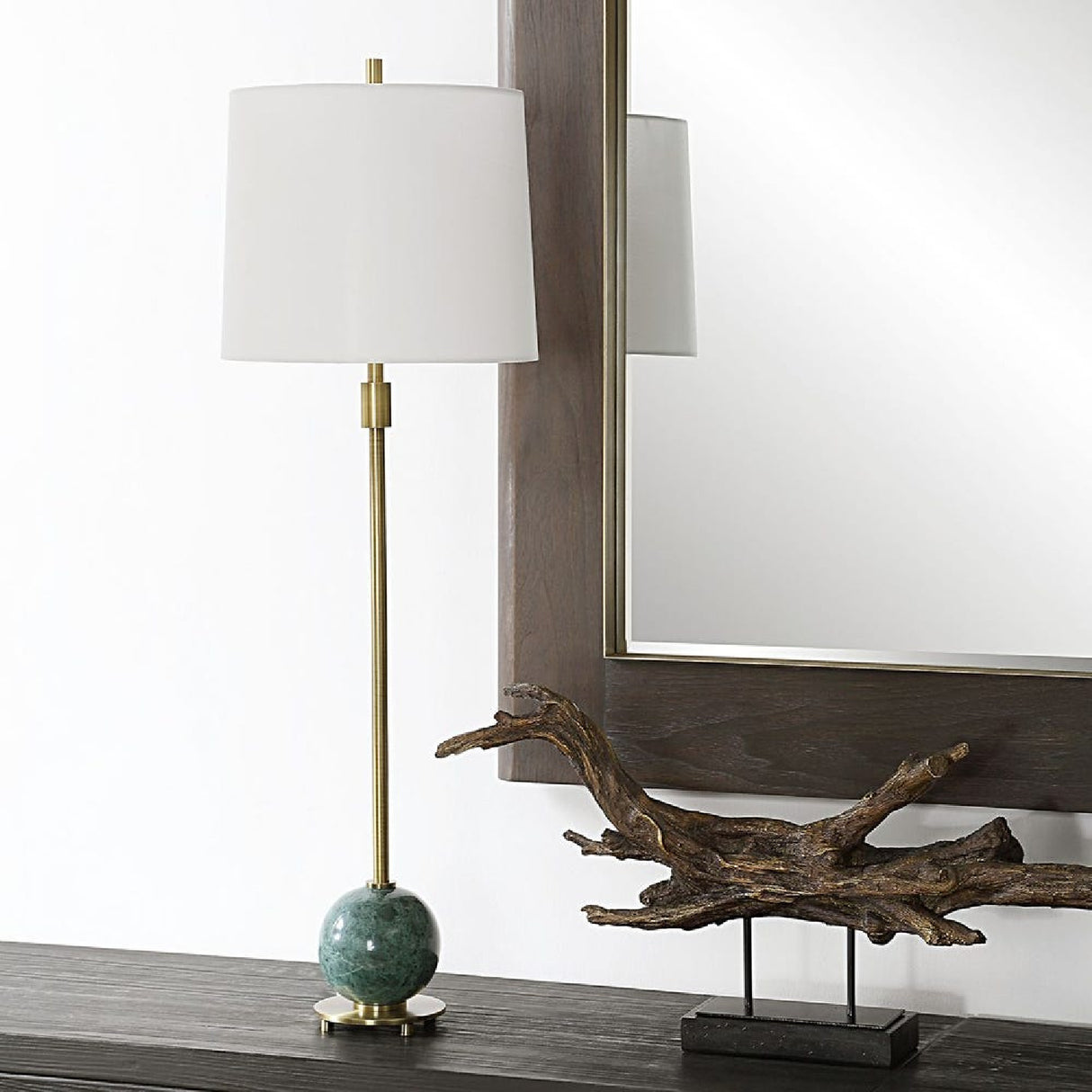   Green Marble Orb Buffet Lamp | Oroa.com