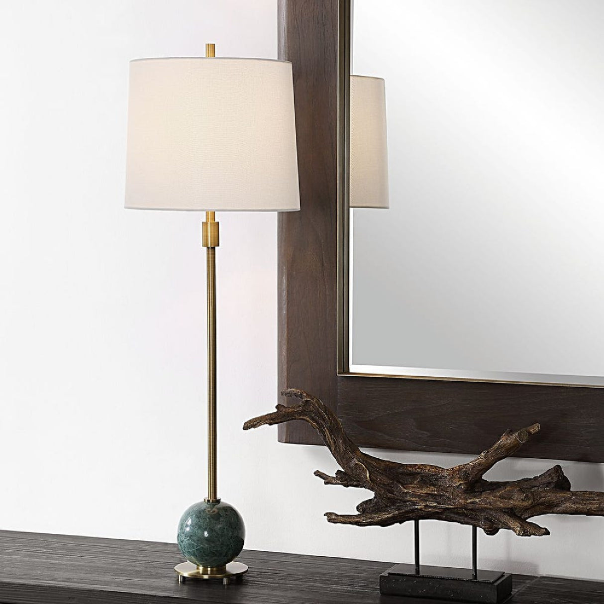   Green Marble Orb Buffet Lamp | Oroa.com