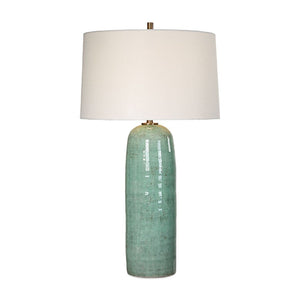   Crackled Teal Ceramic Table Lamp | Oroa.com