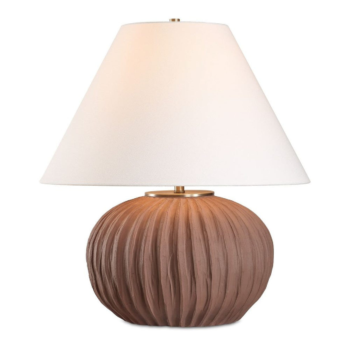   Channeled Brown Porcelain Table Lamp | Oroa.com