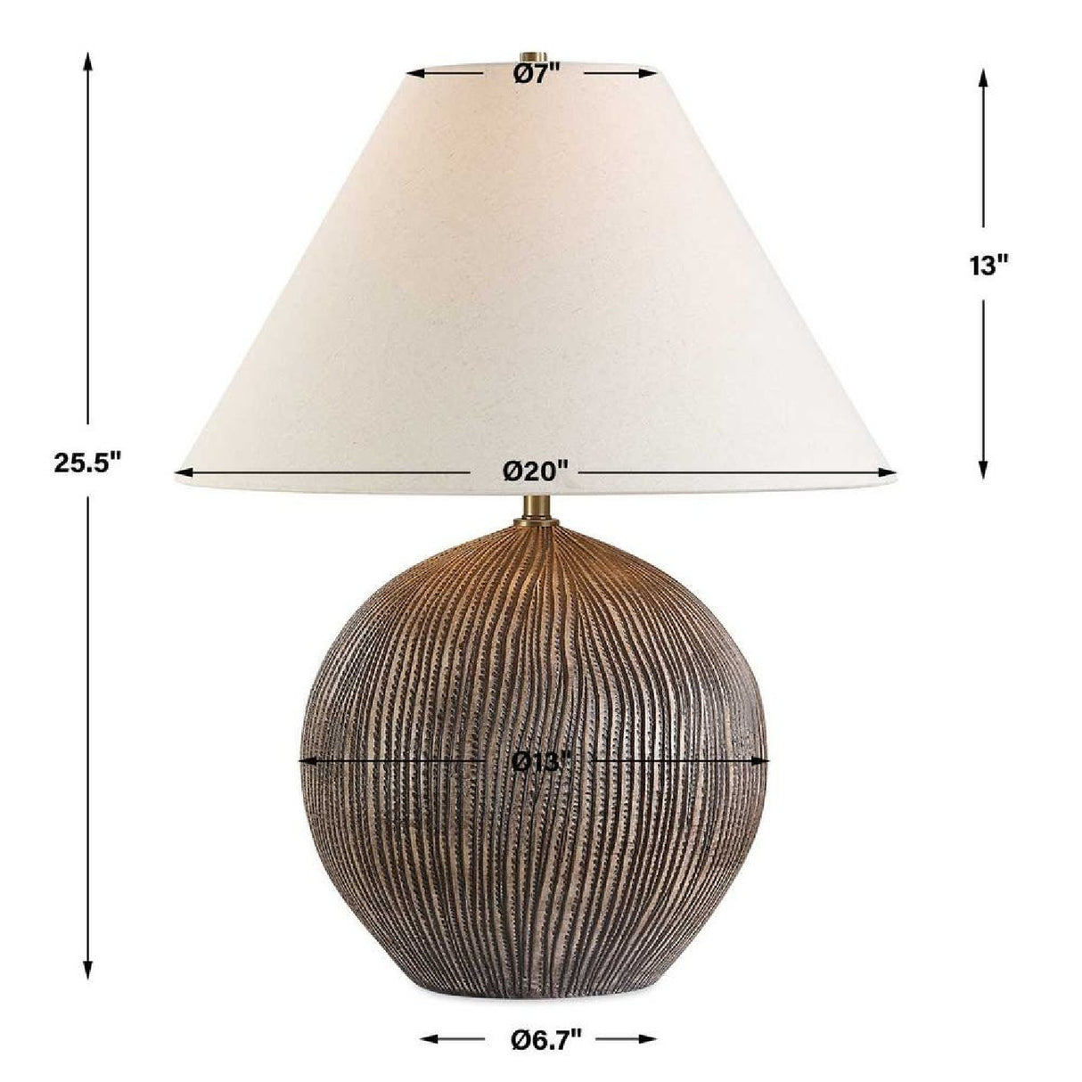   Grooved Porcelain Table Lamp | Oroa.com