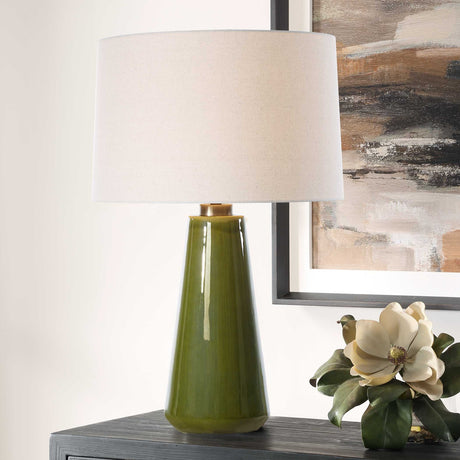   Tapered Green Ceramic Table Lamp | Oroa.com