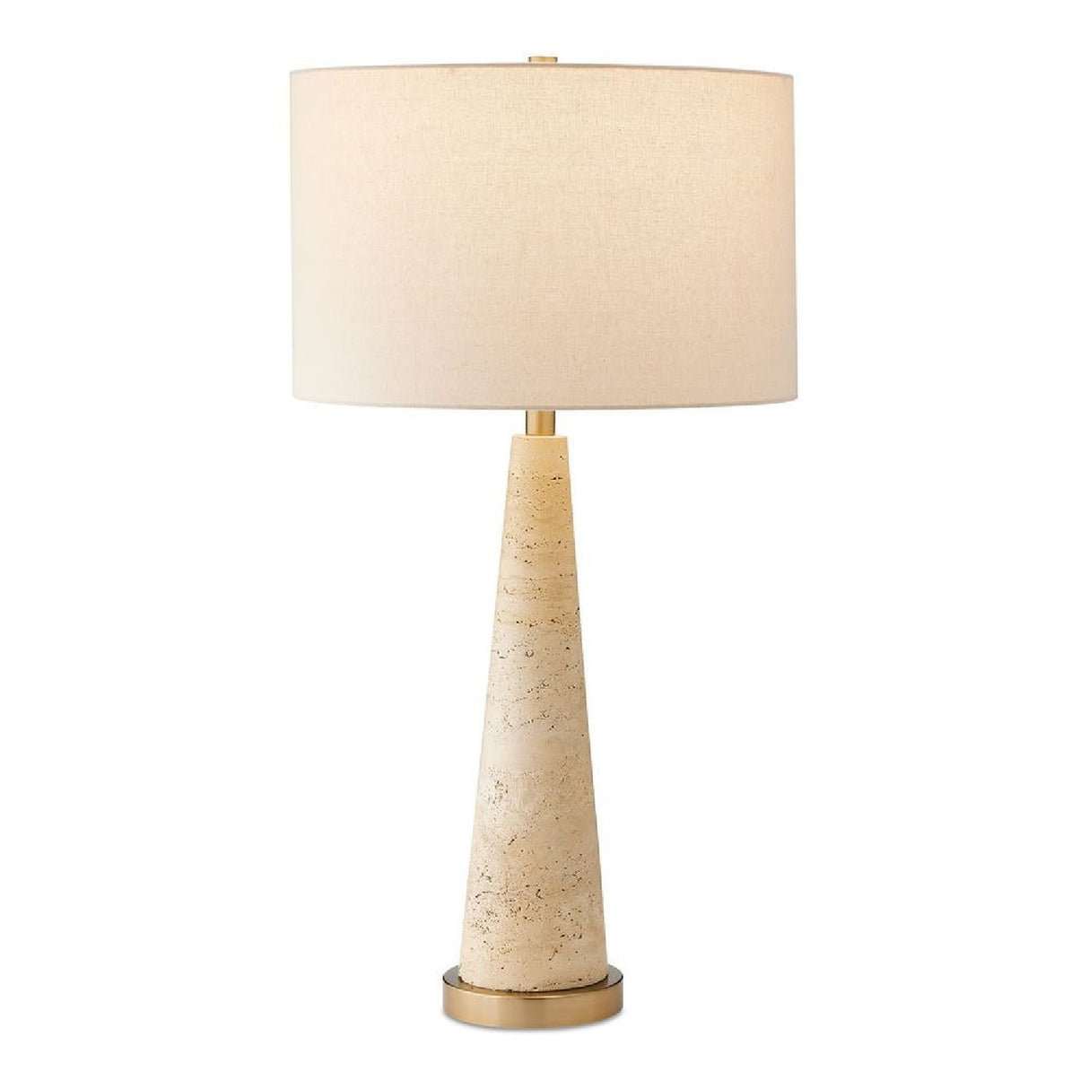   Tapered Beige Travertine Table Lamp | Oroa.com