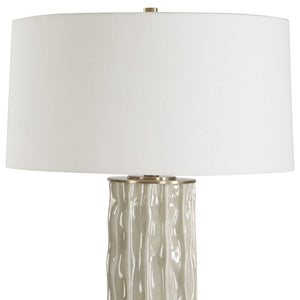   Taupe Ceramic Ridged Table Lamp | Oroa.com