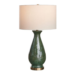  Glossy Green Ceramic Table Lamp | Oroa.com