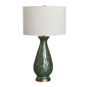   Glossy Green Ceramic Table Lamp | Oroa.com