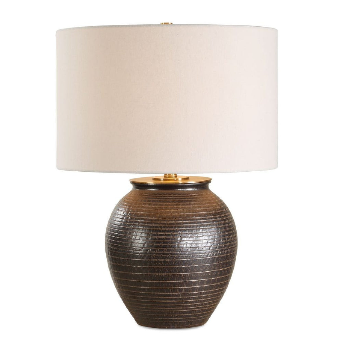   Ribbed Bronze Ceramic Table Lamp | Oroa.com