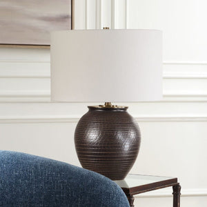   Ribbed Bronze Ceramic Table Lamp | Oroa.com