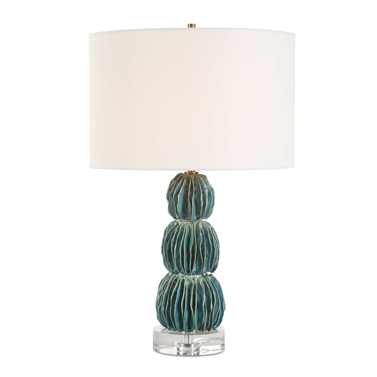   Stacked Teal Ceramic Table Lamp | Oroa.com