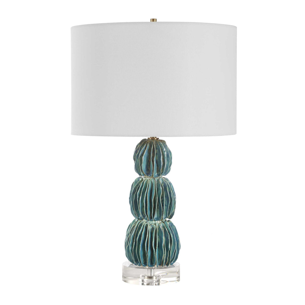   Stacked Teal Ceramic Table Lamp | Oroa.com