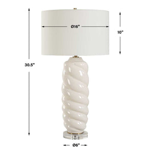   White Swirl Ceramic Table Lamp | Oroa.com