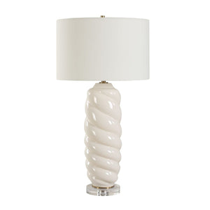   White Swirl Ceramic Table Lamp | Oroa.com