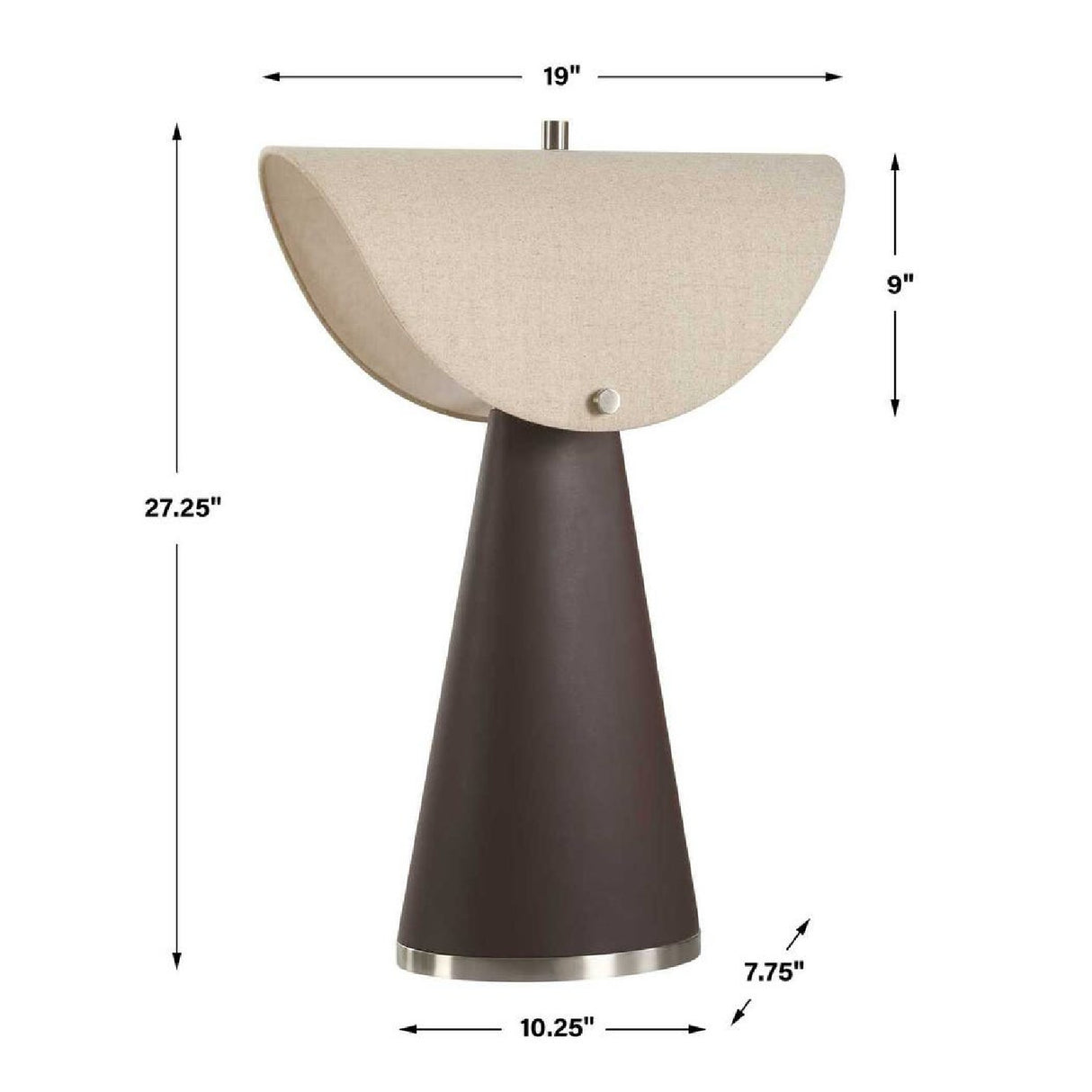   Tapered Brown Leather Table Lamp | Oroa.com