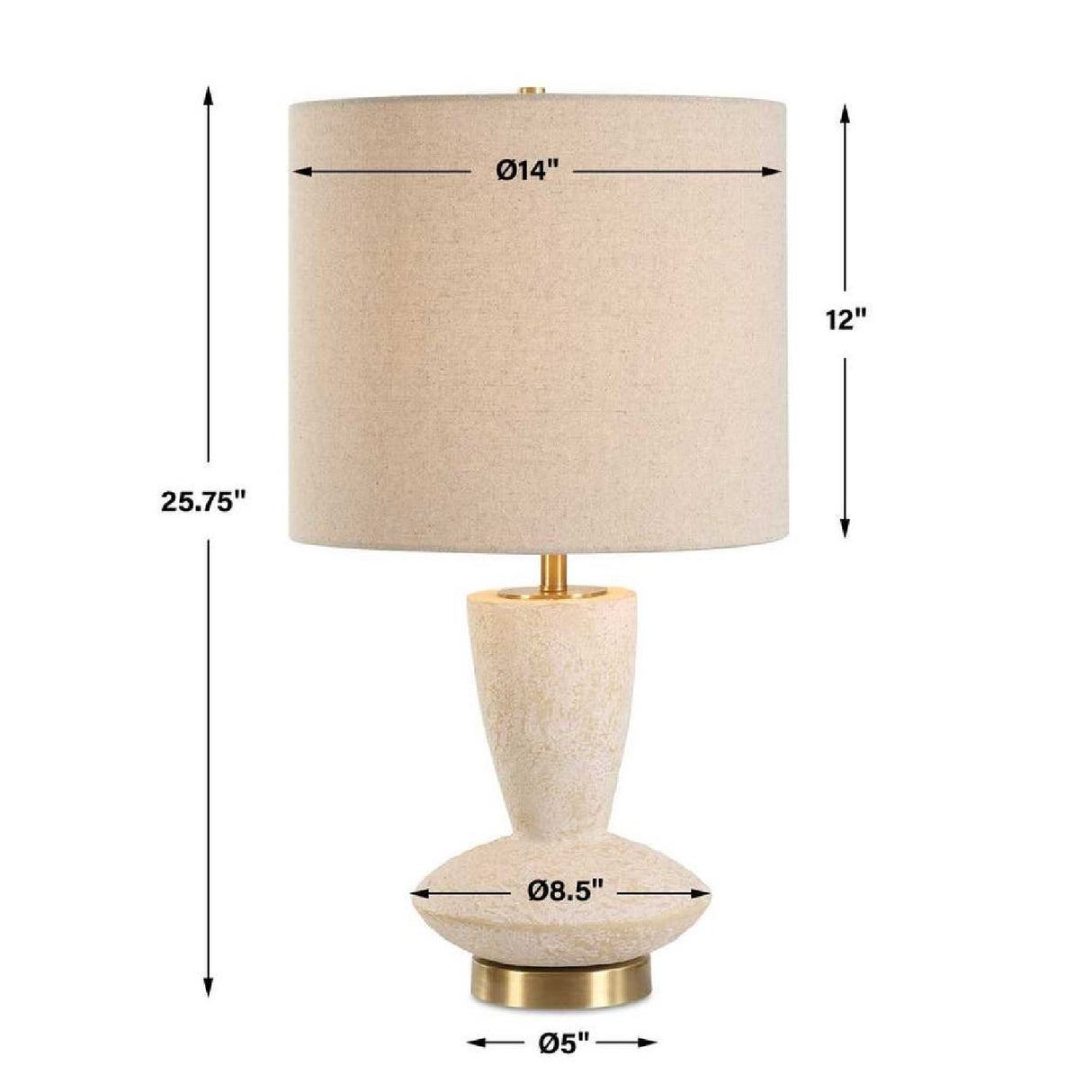   Aged White Ceramic Table Lamp | Oroa.com