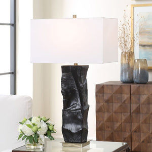   Organic-Shaped Black Ceramic Table Lamp | Oroa.com