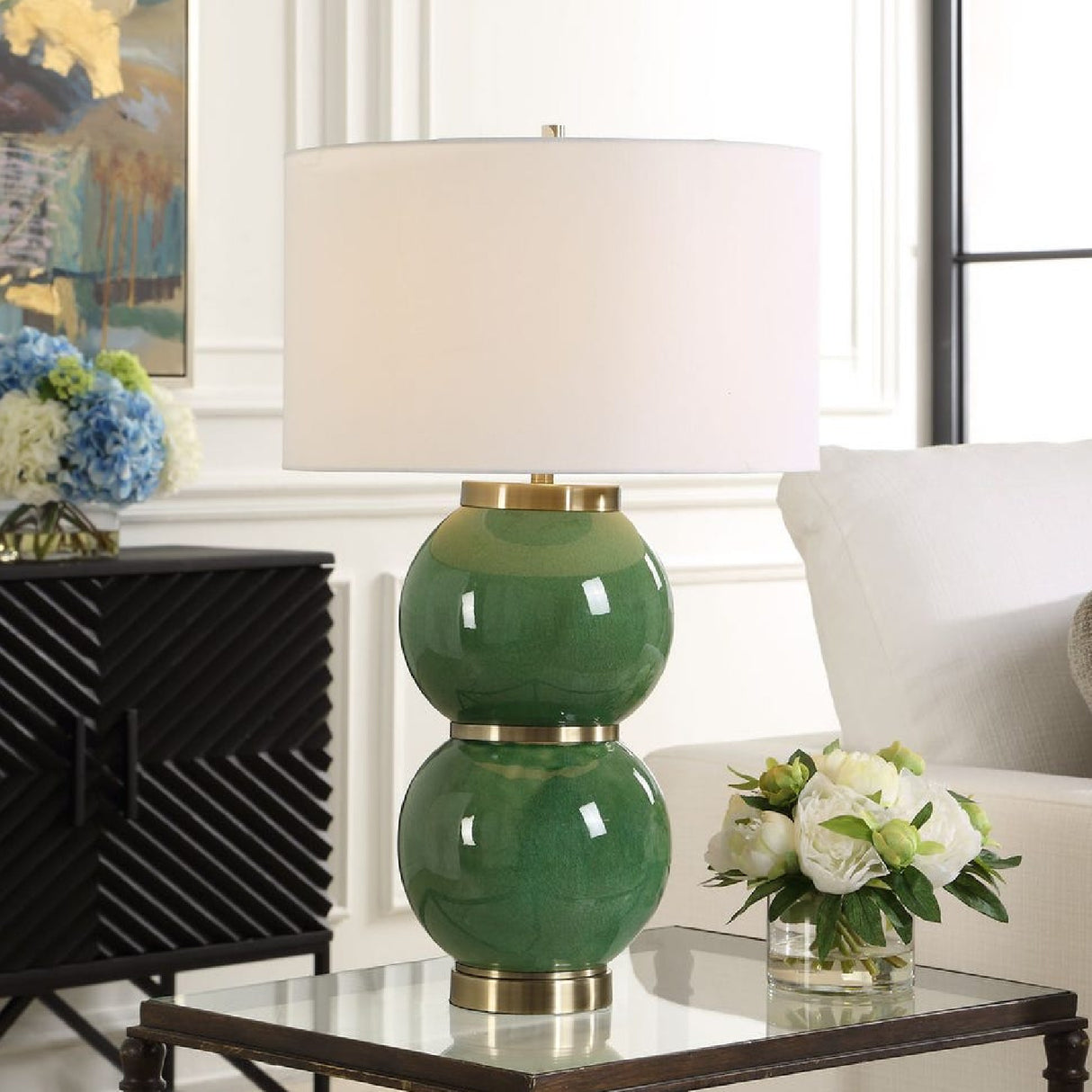   Stacked Green Spheres Table Lamp | Oroa.com