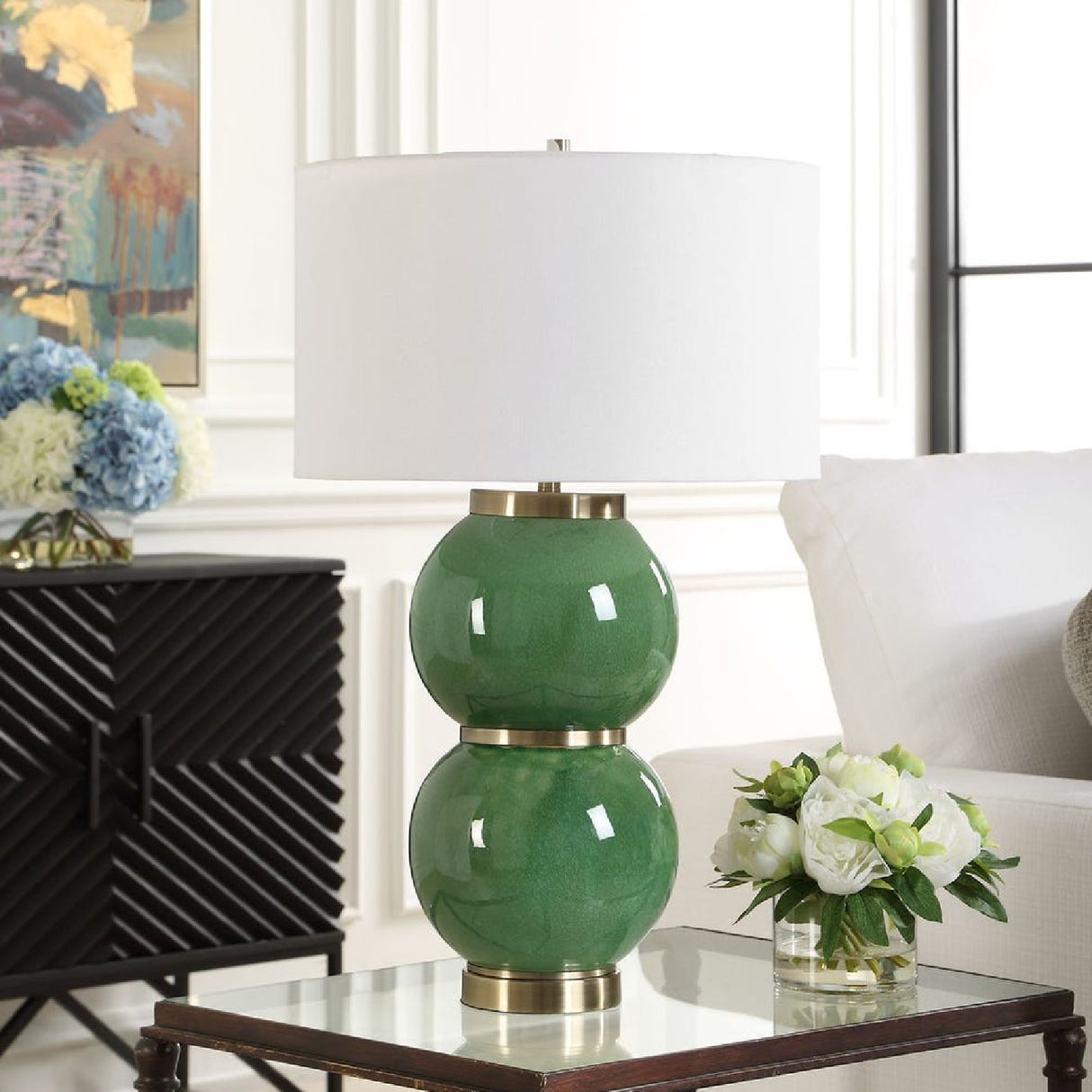   Stacked Green Spheres Table Lamp | Oroa.com