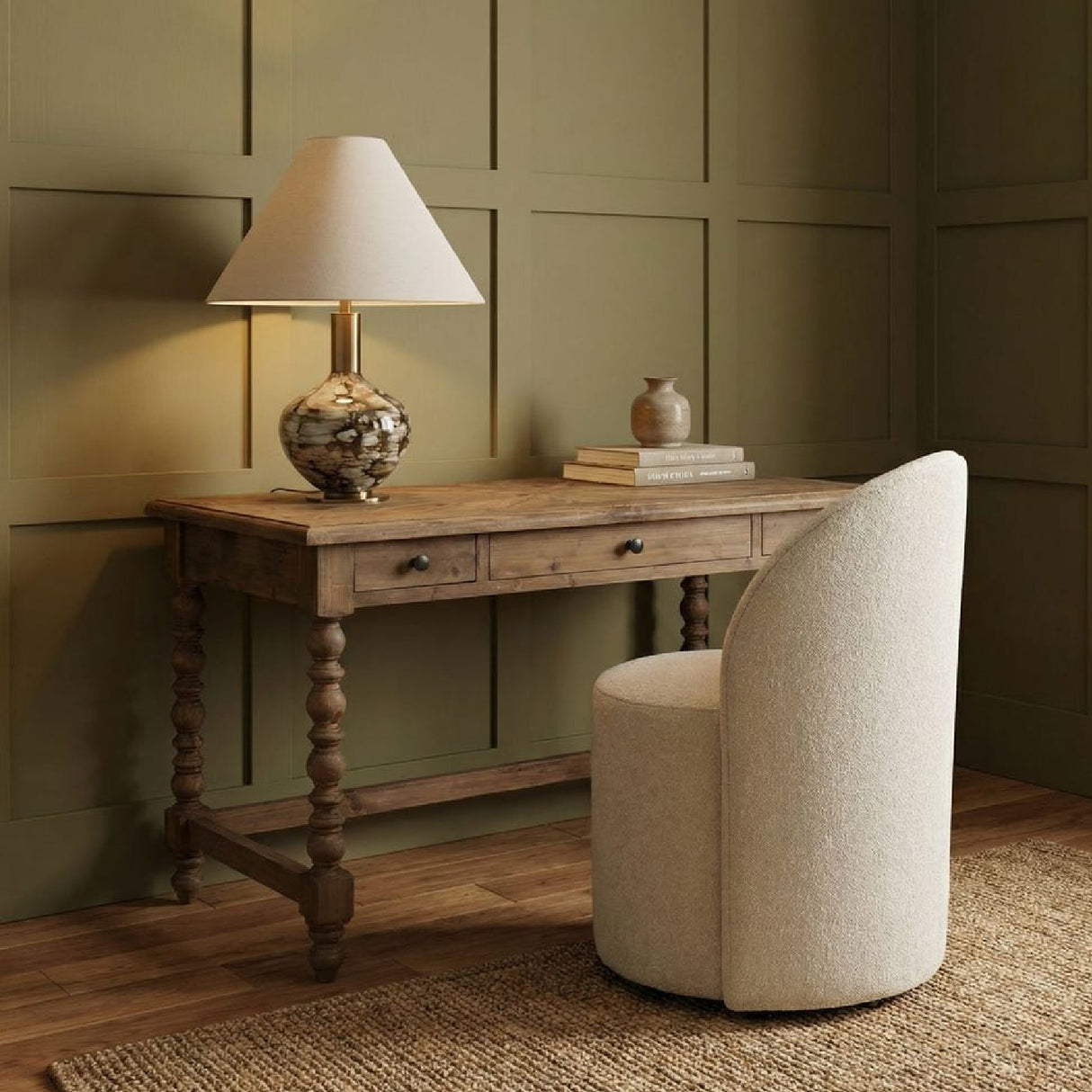   Brown Patterned Glass Table Lamp | Oroa.com