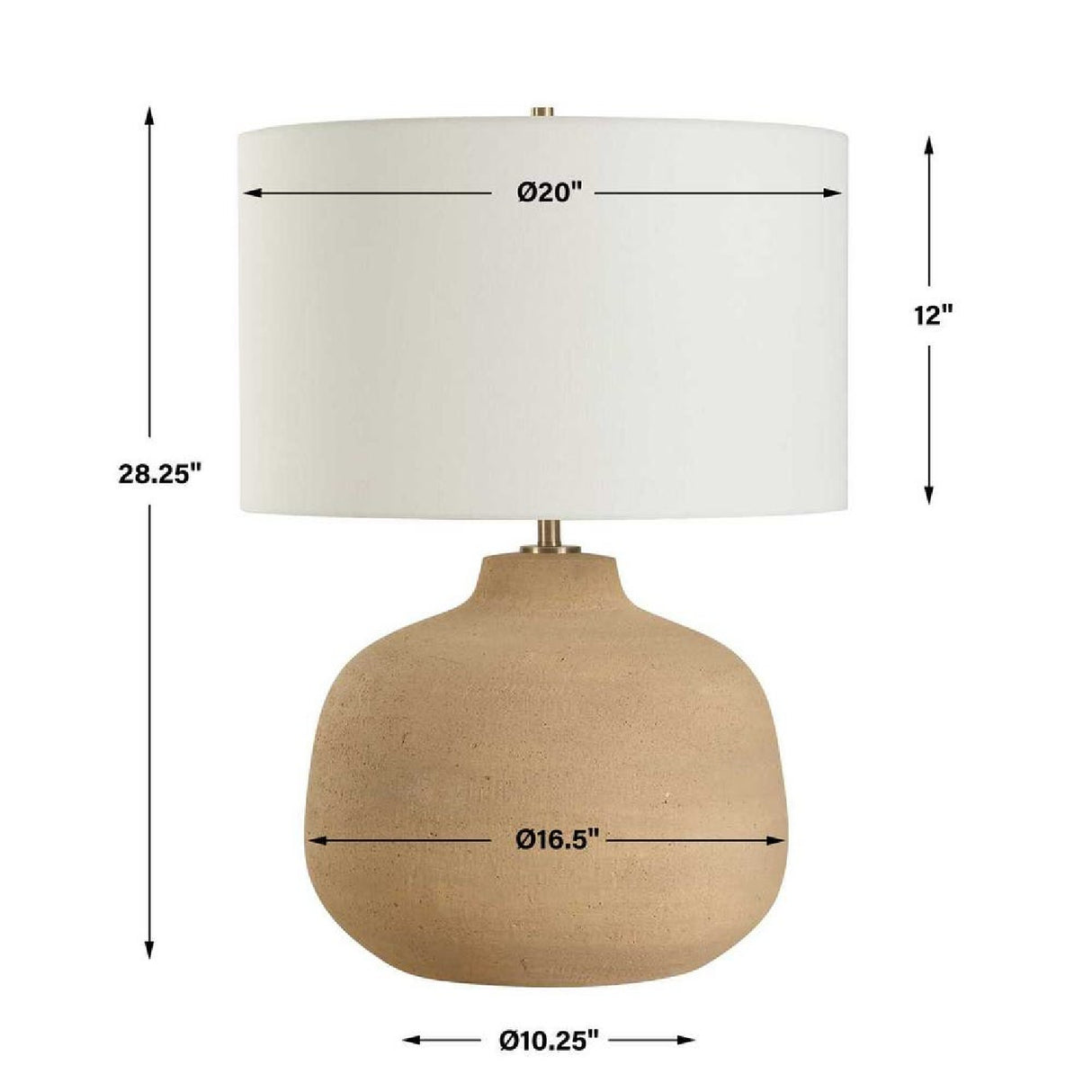   Beige Terracotta Table Lamp | Oroa.com